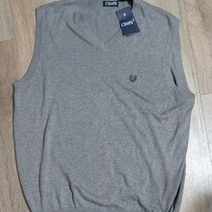 Chaps Gray V-Neck Sweater Vest